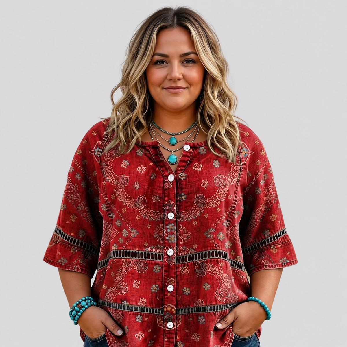 Luna | Vintage Ethnic Print Blouse