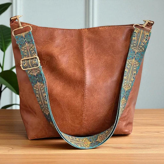 Elena's Timeless Elegance | Classic Vintage Leather Shoulder Bag