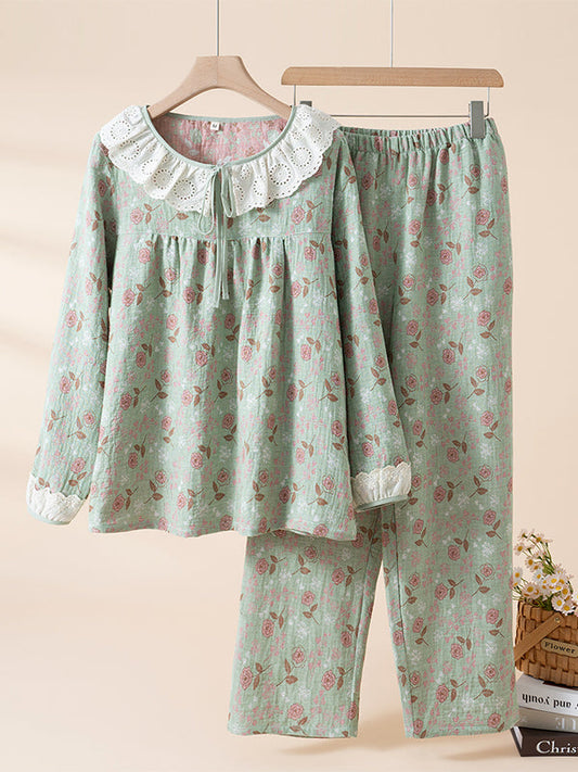 Soft Bloom Cotton Gauze Pajama Set