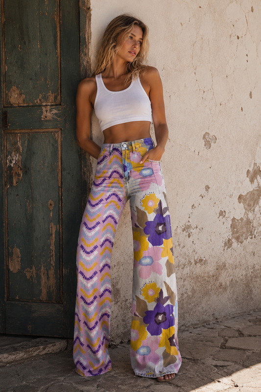 Isadora | Bohemian Floral Trousers