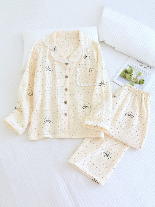 Polka Dot & Bow Pajama Set