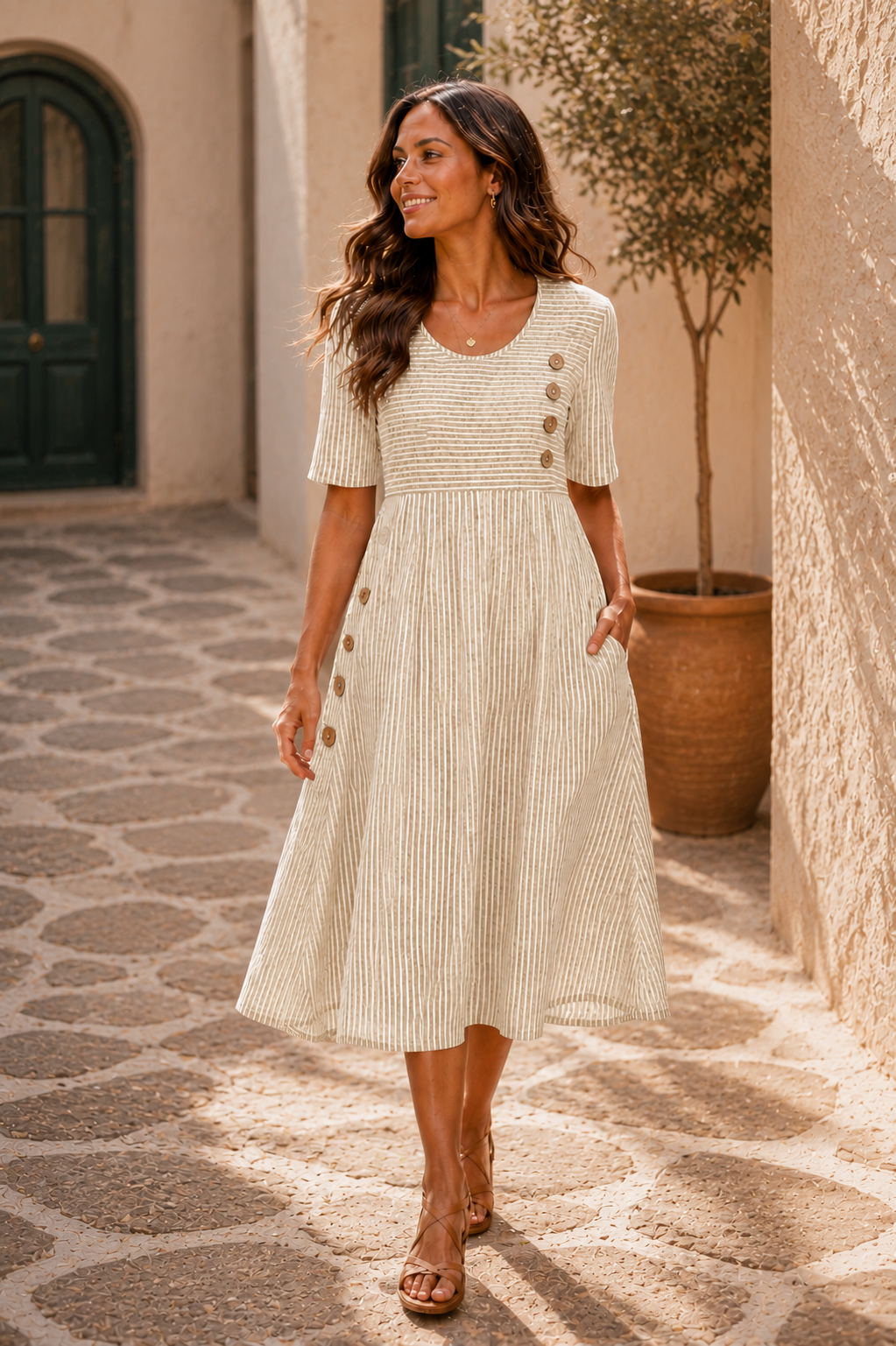 Striped Midi Dress