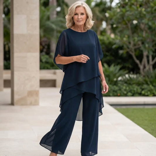 Draped Palazzo Pants Suit