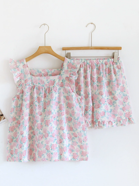 Floral Garden Shorts Pajama Set