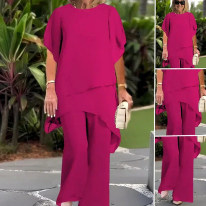 Draped Palazzo Pants Suit