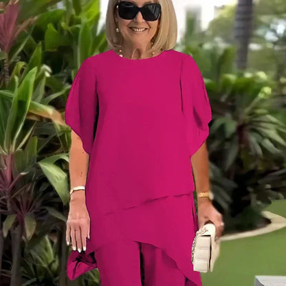 Draped Palazzo Pants Suit