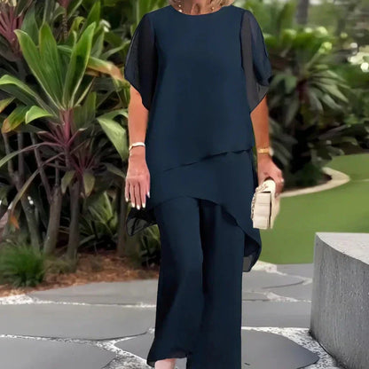 Draped Palazzo Pants Suit