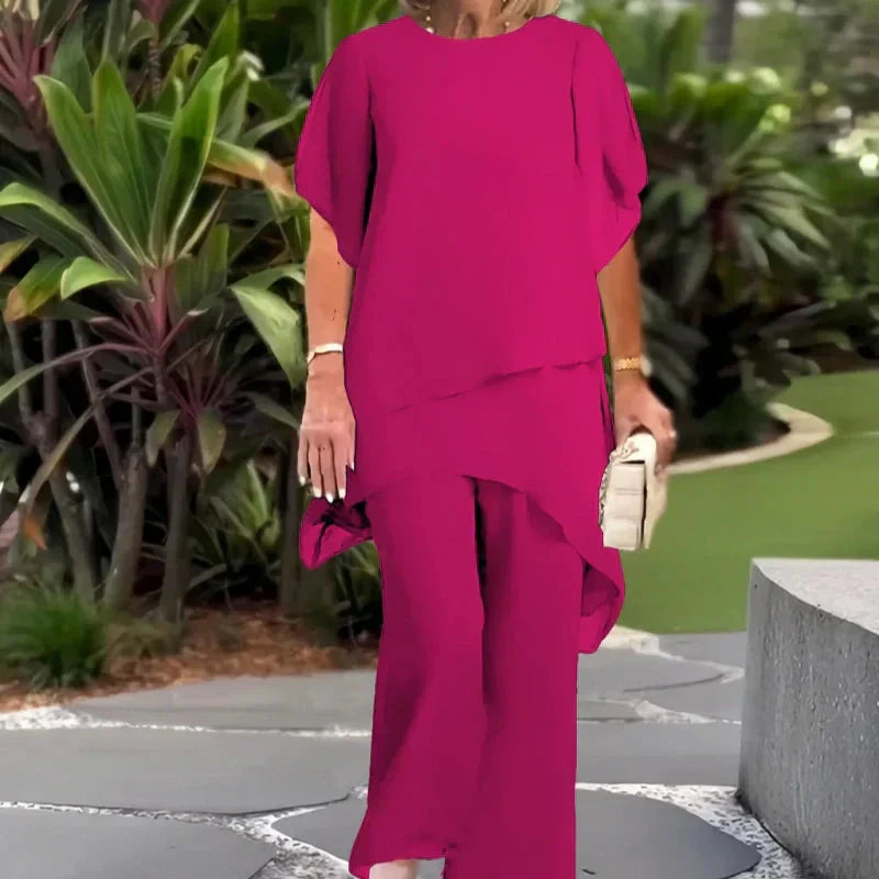 Draped Palazzo Pants Suit